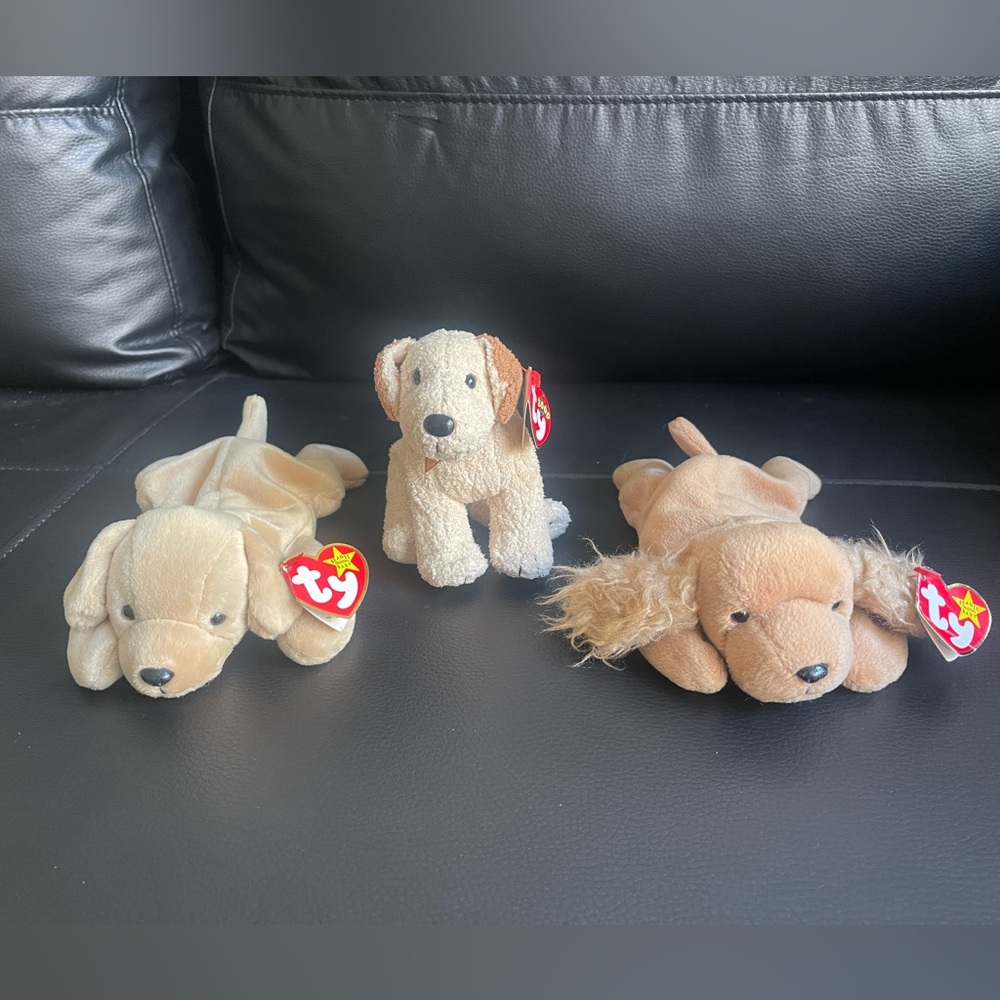 TY Beanie Babies Tan Dogs Set of 3